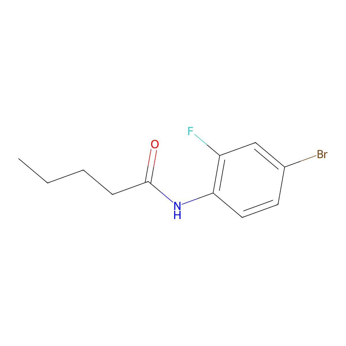N-(4-bromo-2-fluorophenyl)pentanamide molecular structure, CAS 551915-87-8