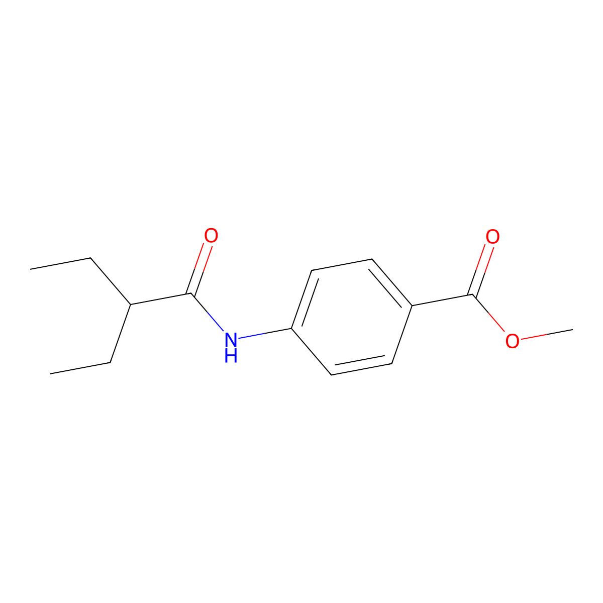 Methyl 4-(2-ethylbutanoylamino)benzoate molecular structure, CAS 551916-26-8