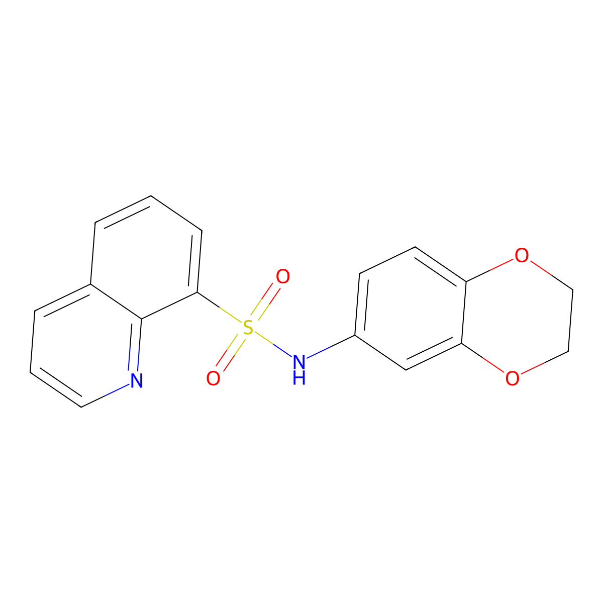 N-(2,3-dihydro-1,4-benzodioxin-6-yl)quinoline-8-sulfonamide molecular structure, CAS 551919-02-9