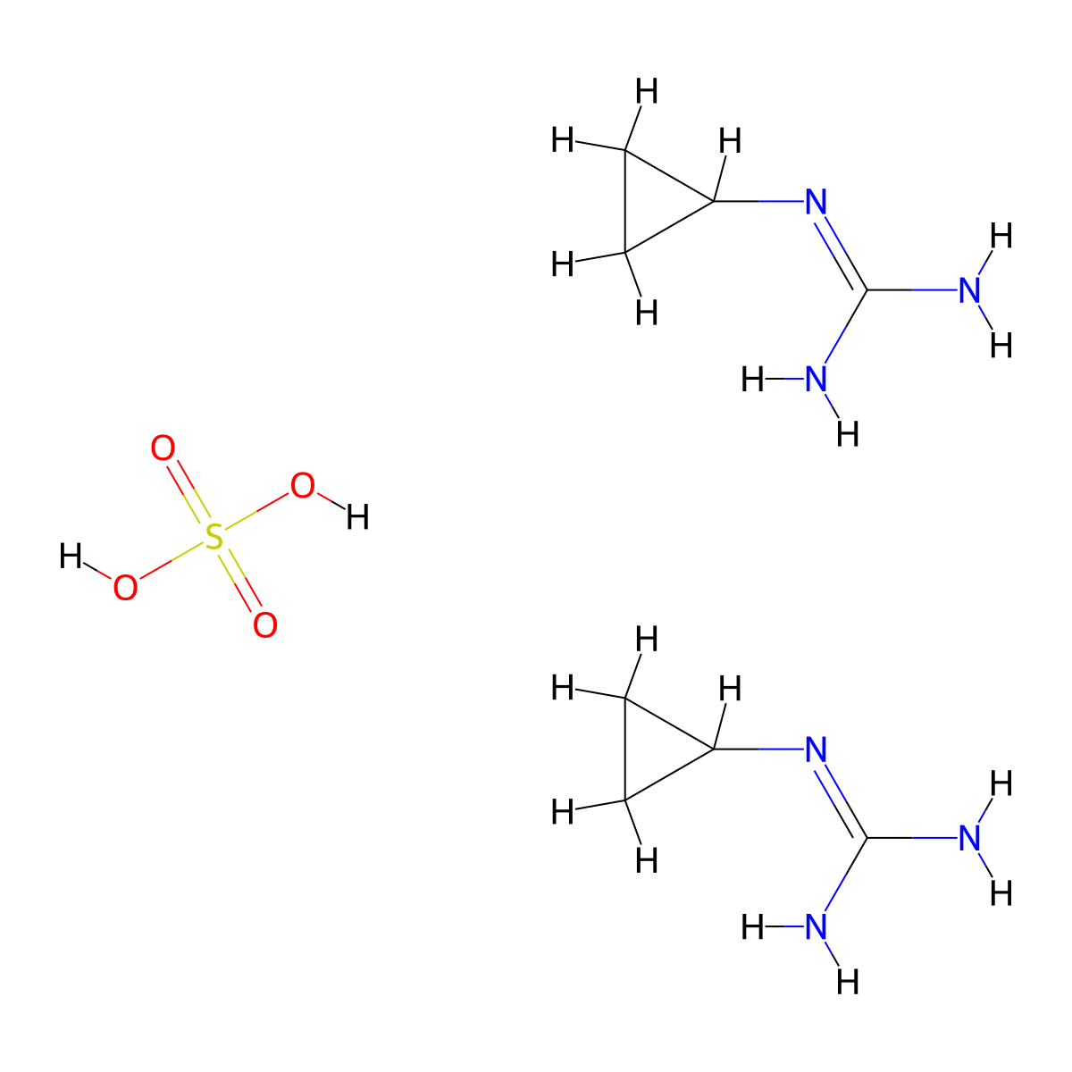 Bis(2-cyclopropylguanidine), sulfuric acid molecular structure, CAS 551919-56-3