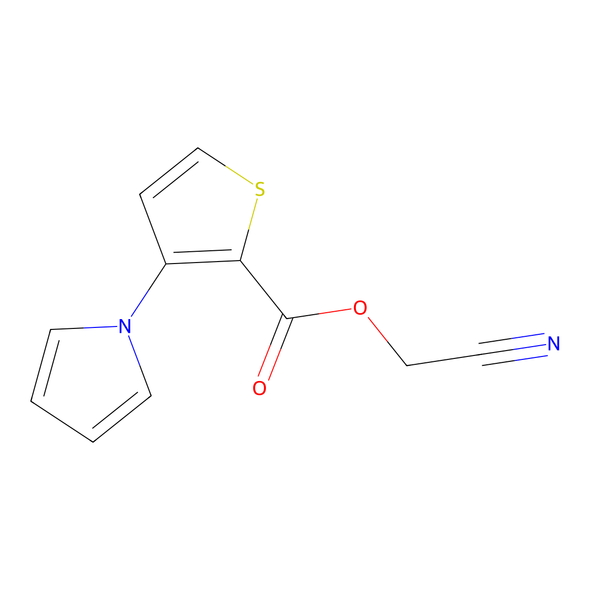 cyanomethyl 3-(1H-pyrrol-1-yl)-2-thiophenecarboxylate molecular structure, CAS 551920-76-4