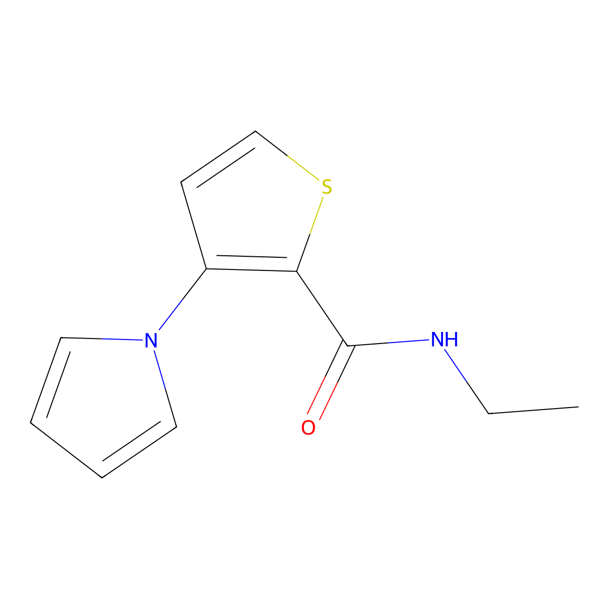 N-ethyl-3-(1H-pyrrol-1-yl)-2-thiophenecarboxamide molecular structure, CAS 551920-77-5