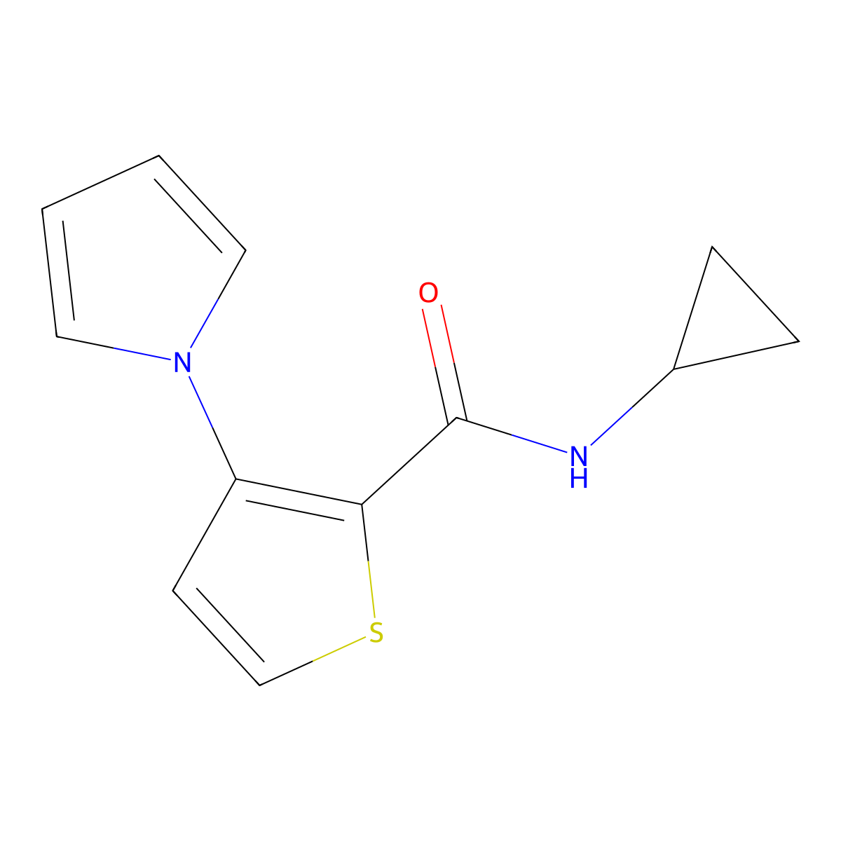 N-cyclopropyl-3-(1H-pyrrol-1-yl)-2-thiophenecarboxamide molecular structure, CAS 551920-79-7