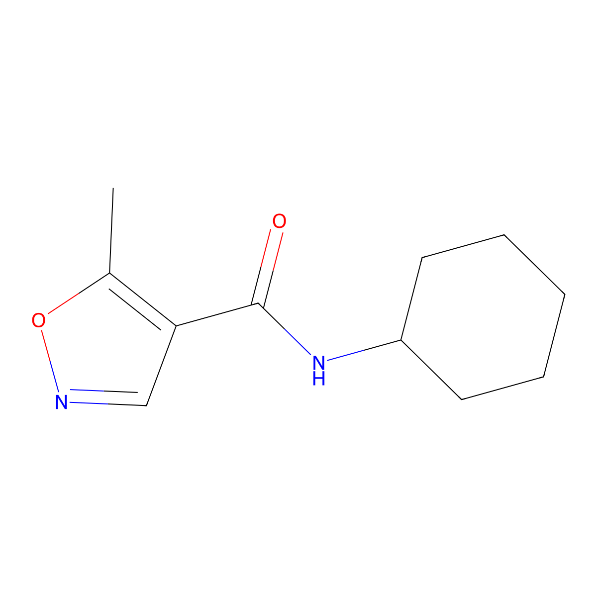 N-cyclohexyl-5-methyl-1,2-oxazole-4-carboxamide molecular structure, CAS 551920-81-1