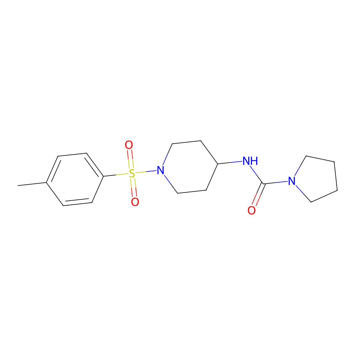 N-{1-[(4-methylphenyl)sulfonyl]-4-piperidinyl}-1-pyrrolidinecarboxamide molecular structure, CAS 551920-84-4
