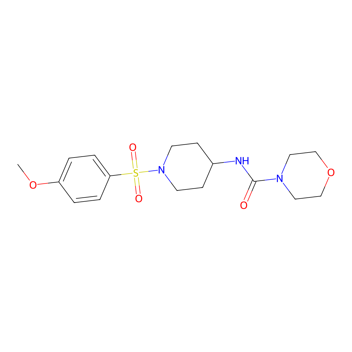N-{1-[(4-methoxyphenyl)sulfonyl]-4-piperidinyl}-4-morpholinecarboxamide molecular structure, CAS 551920-86-6