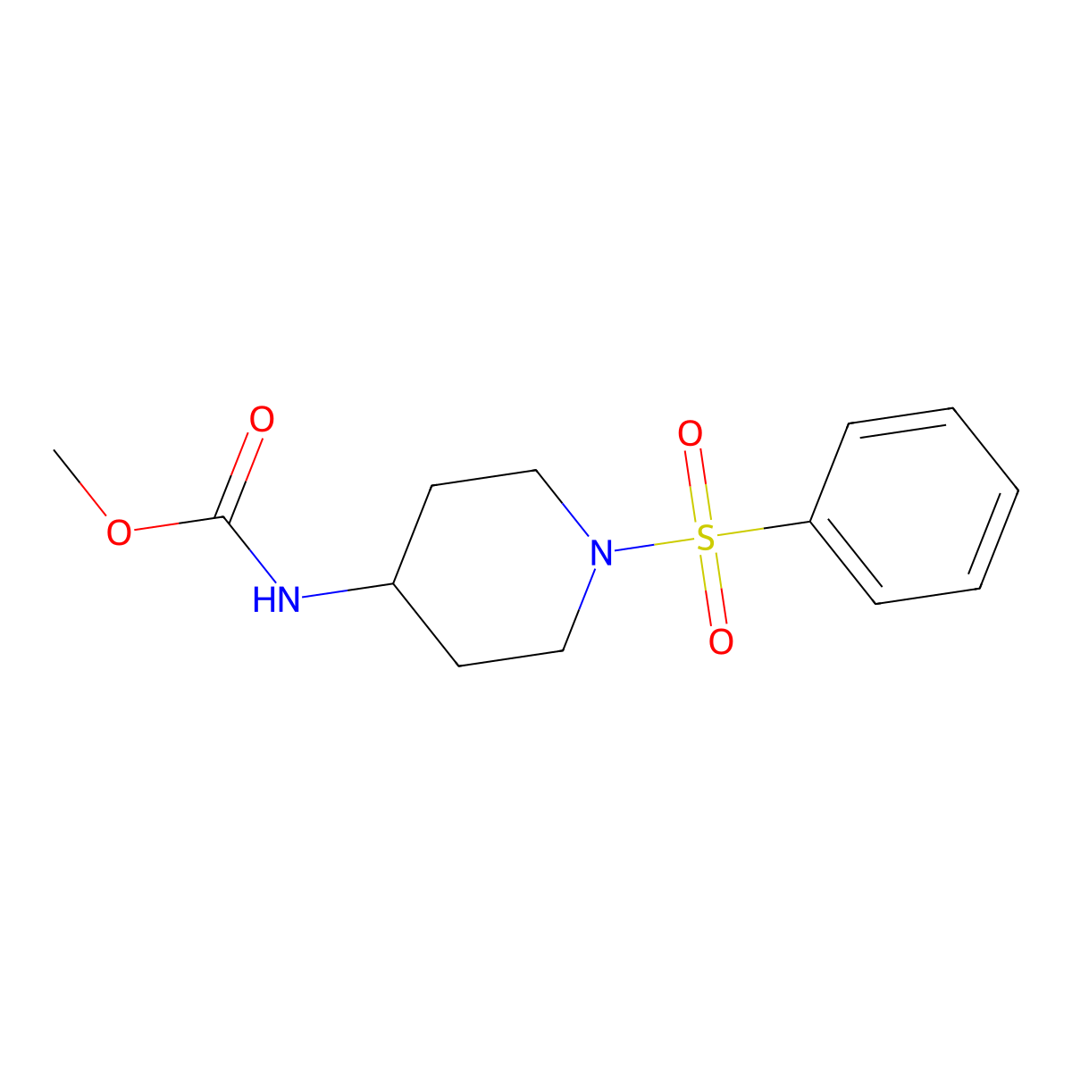 methyl N-[1-(benzenesulfonyl)piperidin-4-yl]carbamate molecular structure, CAS 551920-89-9