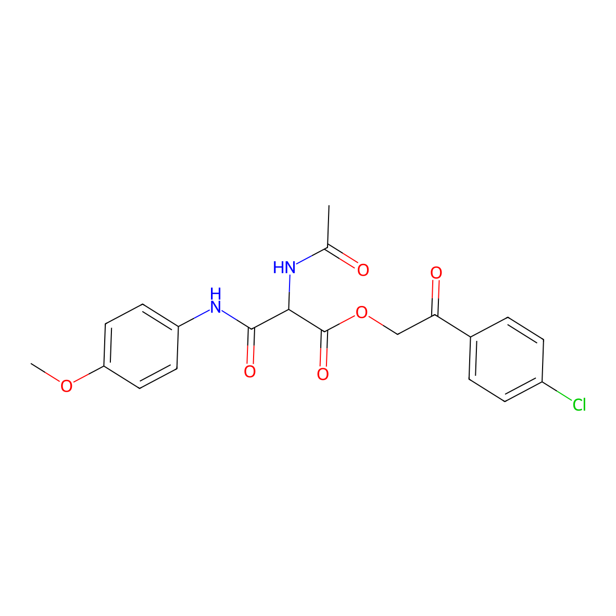2-(4-Chlorophenyl)-2-oxoethyl 2-(acetylamino)-3-(4-methoxyanilino)-3-oxopropanoate molecular structure, CAS 551920-98-0