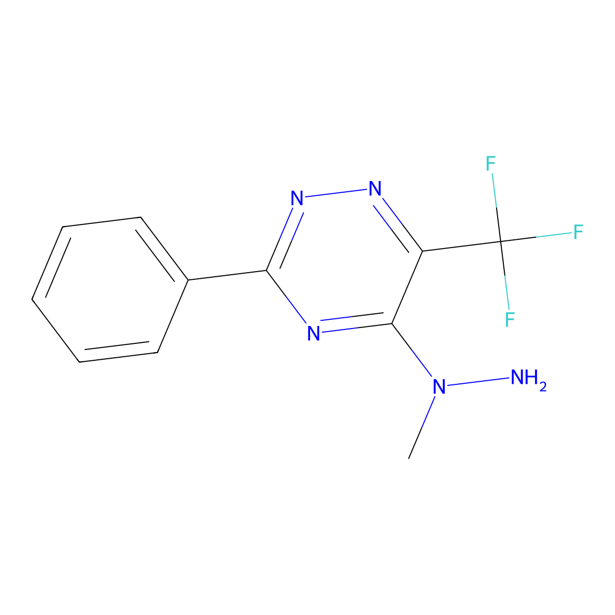 5-(1-Methylhydrazino)-3-phenyl-6-(trifluoromethyl)-1,2,4-triazine molecular structure, CAS 551921-01-8
