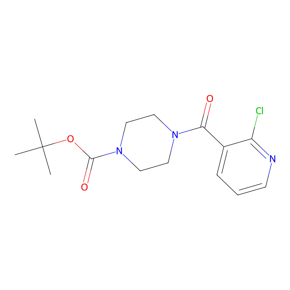 tert-Butyl 4-(2-chloronicotinoyl)piperazine-1-carboxylate molecular structure, CAS 551921-02-9