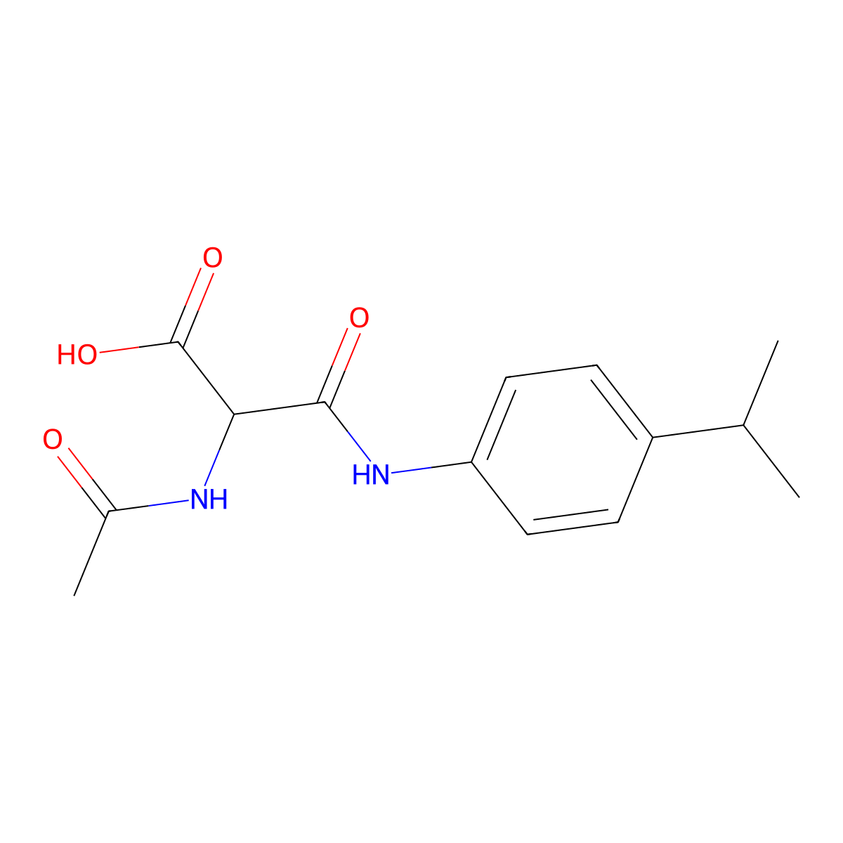 2-(Acetylamino)-3-(4-isopropylanilino)-3-oxopropanoic acid molecular structure, CAS 551921-03-0