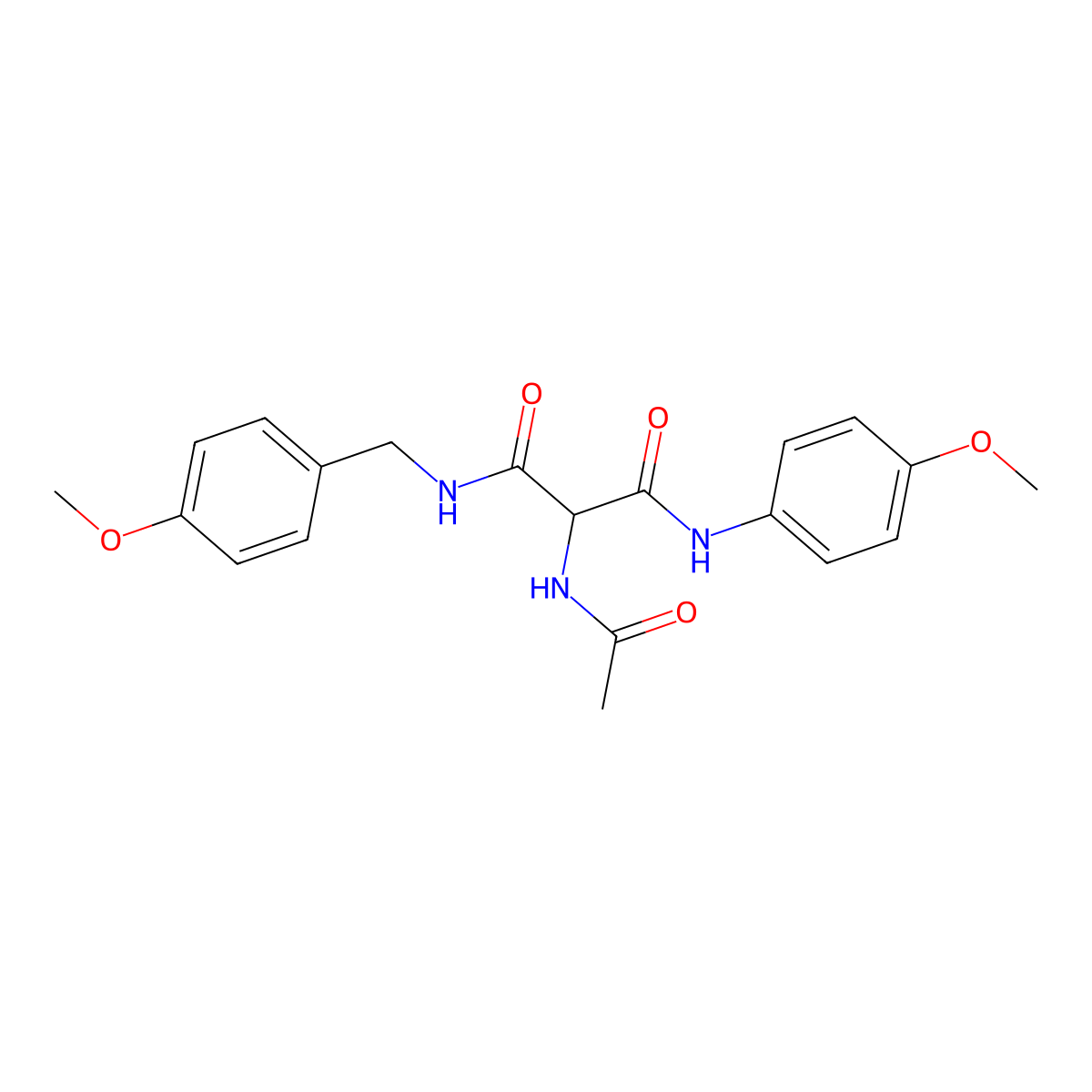 2-acetamido-N-(4-methoxyphenyl)-N'-[(4-methoxyphenyl)methyl]propanediamide molecular structure, CAS 551921-04-1