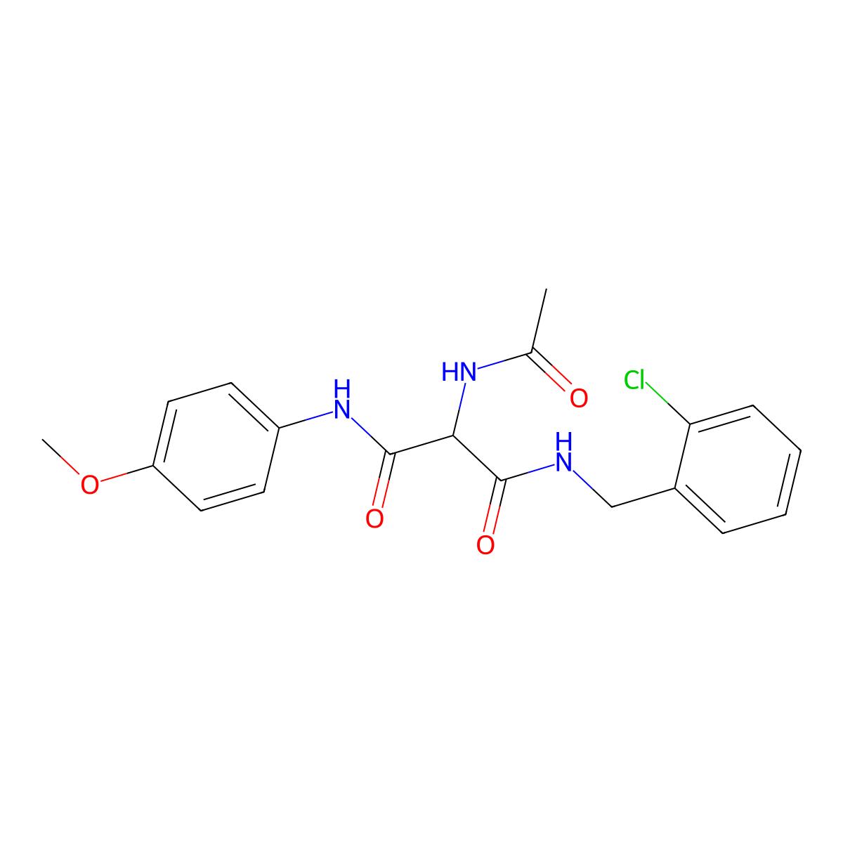 2-(acetylamino)-N~1~-(2-chlorobenzyl)-N~3~-(4-methoxyphenyl)malonamide molecular structure, CAS 551921-05-2