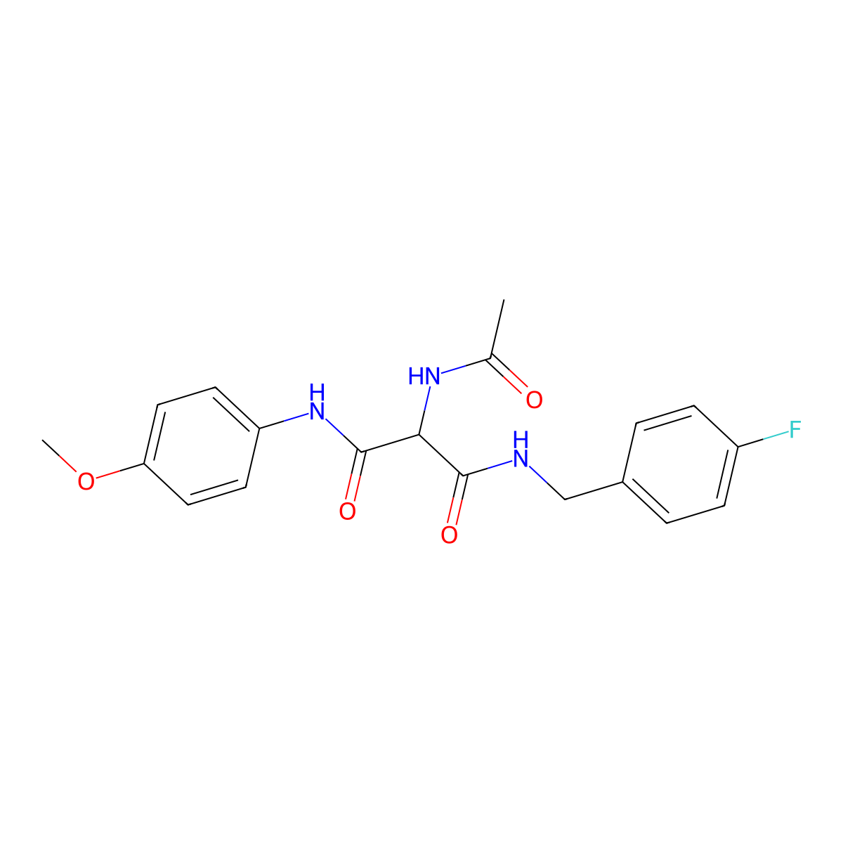 2-(acetylamino)-N~1~-(4-fluorobenzyl)-N~3~-(4-methoxyphenyl)malonamide molecular structure, CAS 551921-07-4