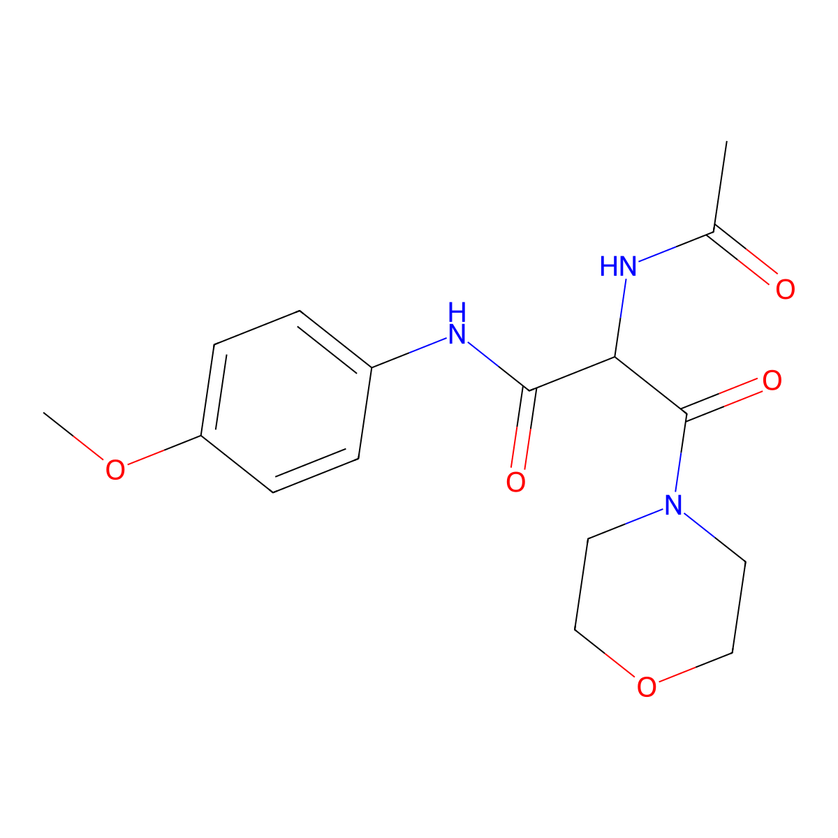 2-(acetylamino)-N-(4-methoxyphenyl)-3-morpholino-3-oxopropanamide molecular structure, CAS 551921-08-5