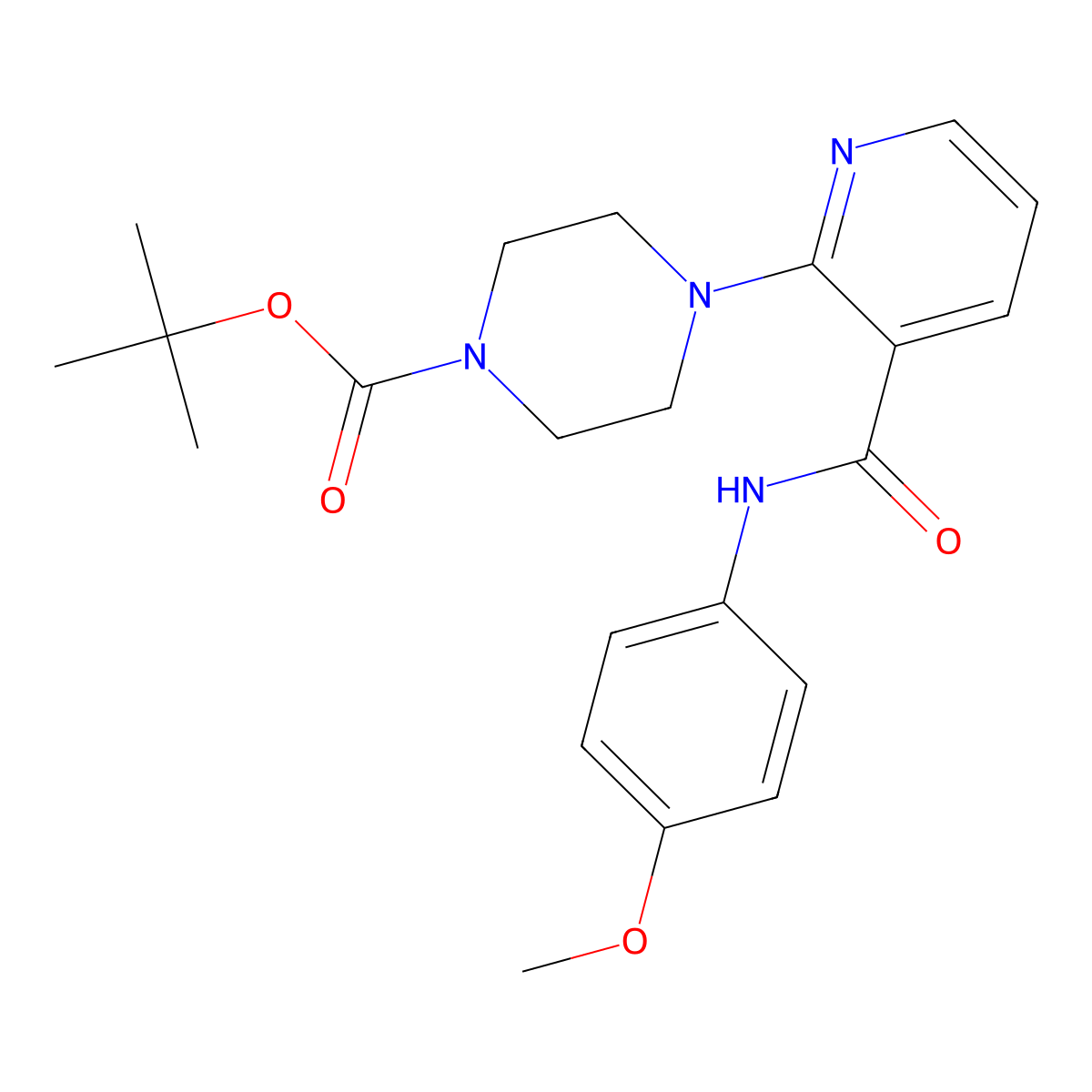 Tert-butyl 4-[3-[(4-methoxyphenyl)carbamoyl]pyridin-2-yl]piperazine-1-carboxylate molecular structure, CAS 551921-09-6