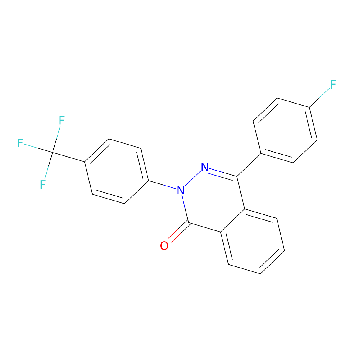 4-(4-fluorophenyl)-2-[4-(trifluoromethyl)phenyl]-1(2H)-phthalazinone molecular structure, CAS 551921-14-3