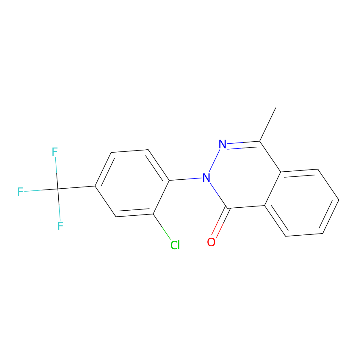 2-[2-chloro-4-(trifluoromethyl)phenyl]-4-methyl-1(2H)-phthalazinone molecular structure, CAS 551921-15-4