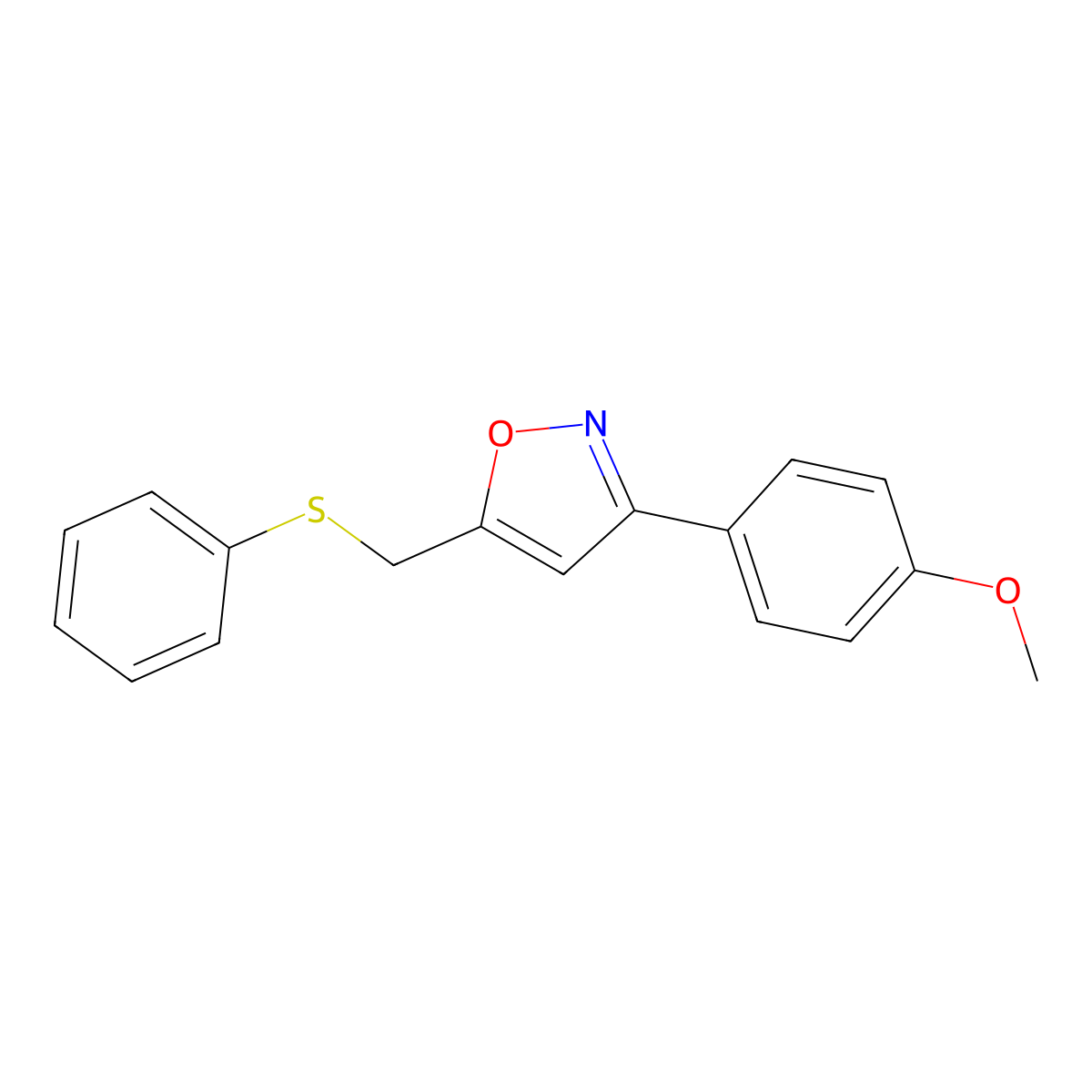 3-(4-Methoxyphenyl)-5-[(phenylsulfanyl)methyl]isoxazole molecular structure, CAS 551921-26-7