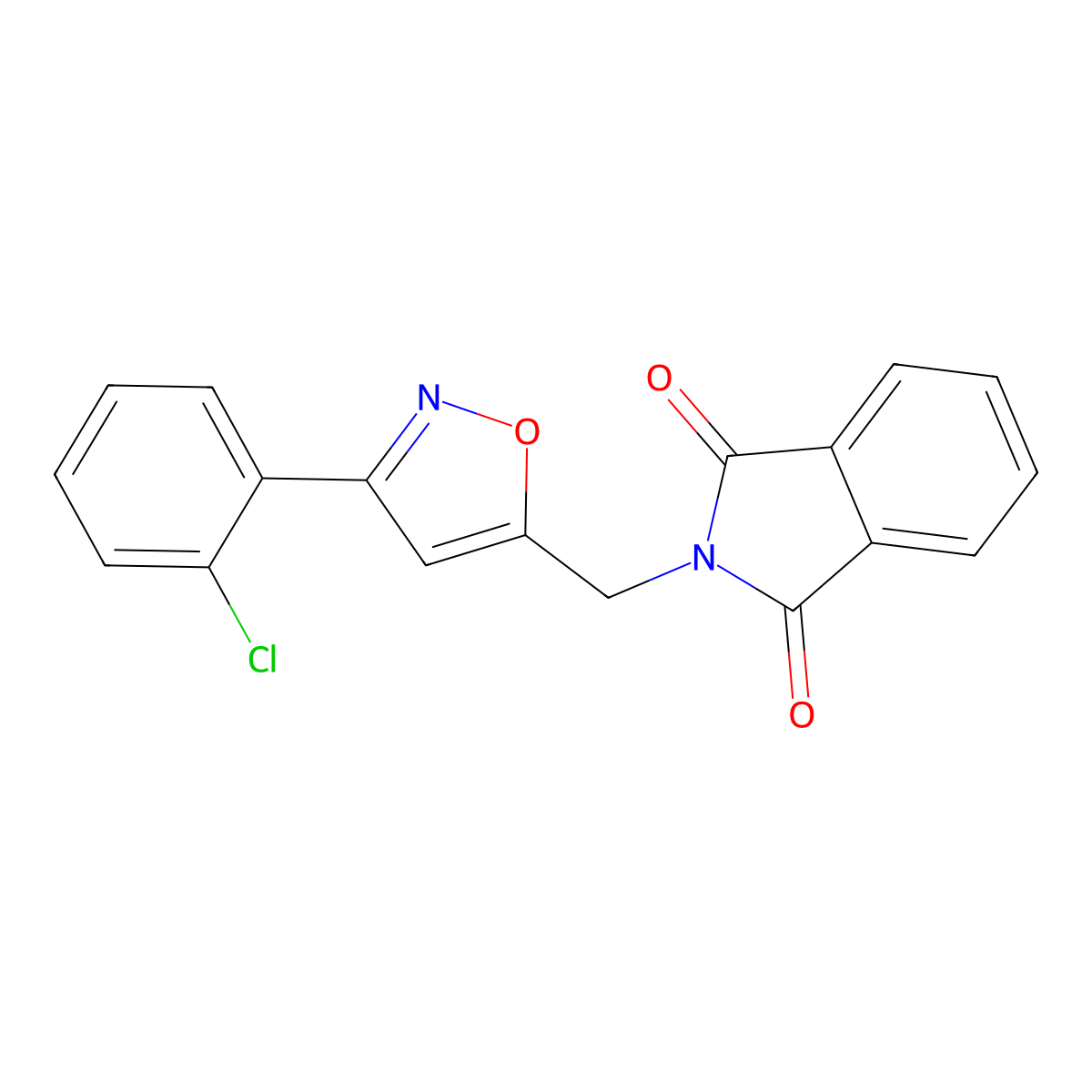 2-{[3-(2-chlorophenyl)-5-isoxazolyl]methyl}-1H-isoindole-1,3(2H)-dione molecular structure, CAS 551921-28-9