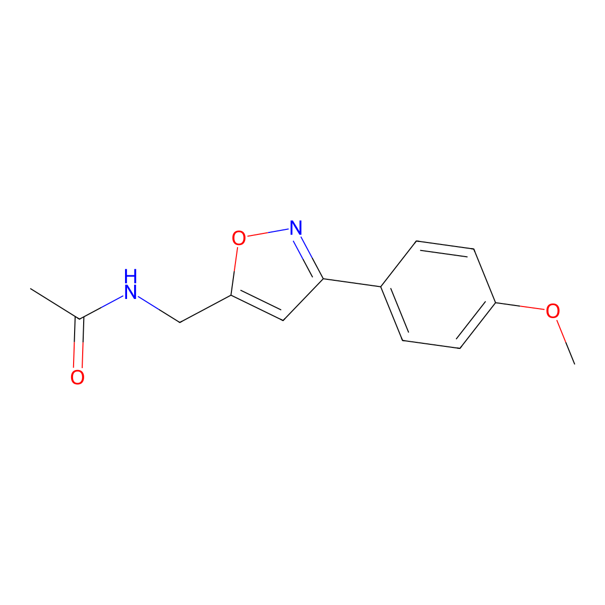 N-{[3-(4-methoxyphenyl)-5-isoxazolyl]methyl}acetamide molecular structure, CAS 551921-31-4