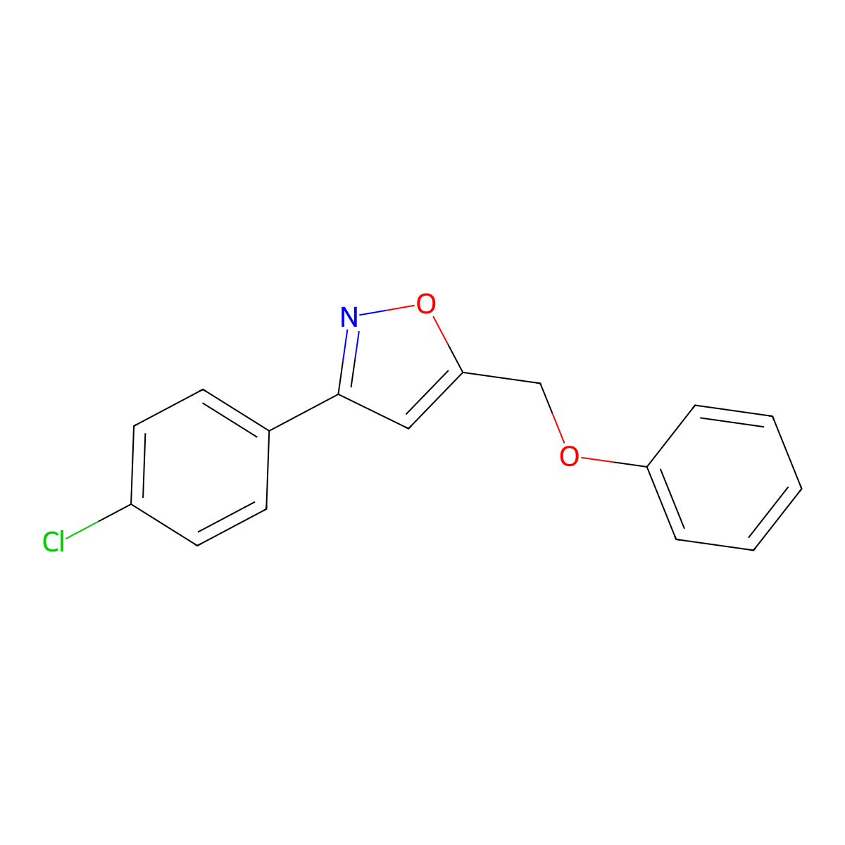 3-(4-Chlorophenyl)-5-(phenoxymethyl)-1,2-oxazole molecular structure, CAS 551921-35-8