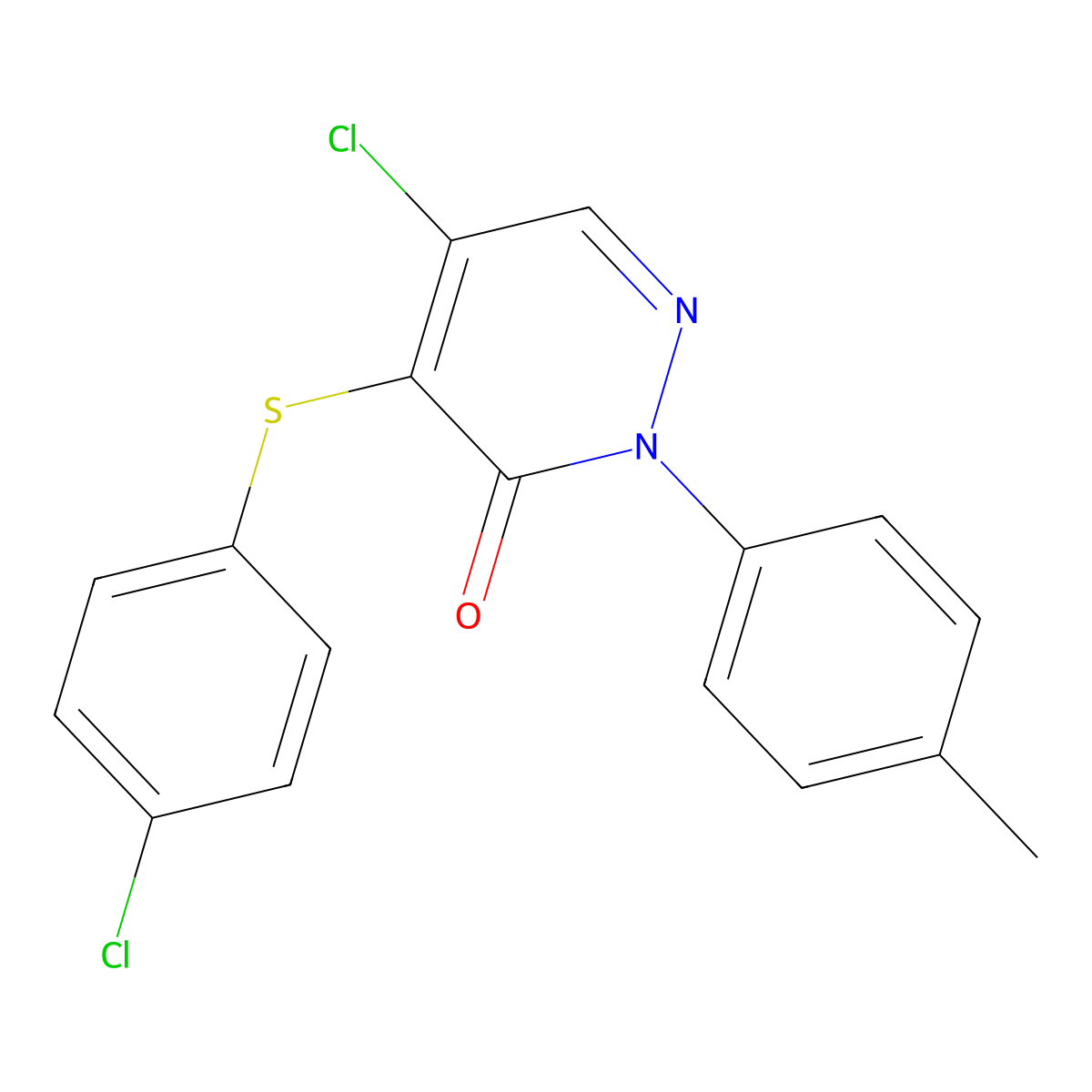 5-chloro-4-[(4-chlorophenyl)sulfanyl]-2-(4-methylphenyl)-3(2H)-pyridazinone molecular structure, CAS 551921-36-9