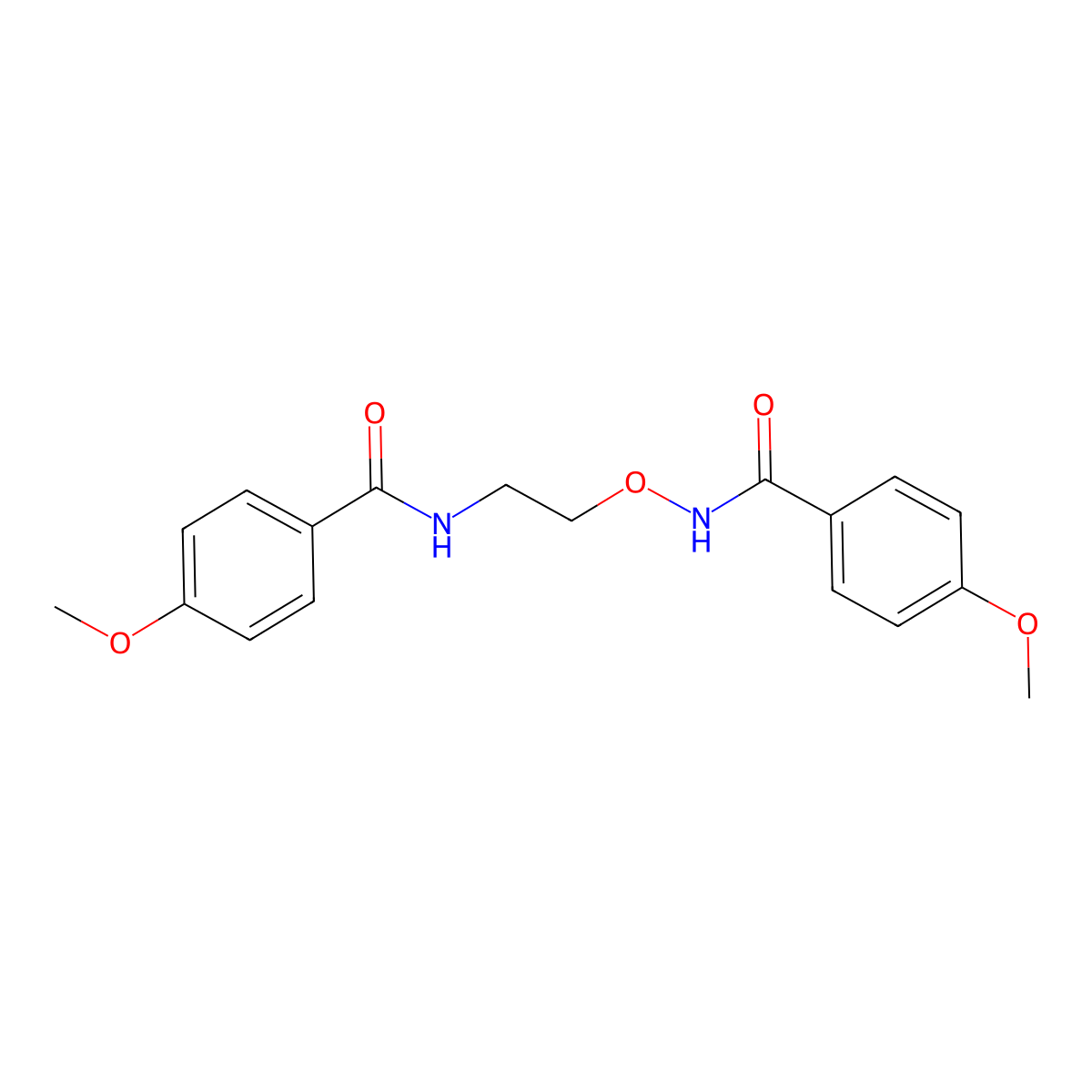 4-methoxy-N-[2-[(4-methoxybenzoyl)amino]oxyethyl]benzamide molecular structure, CAS 551921-43-8