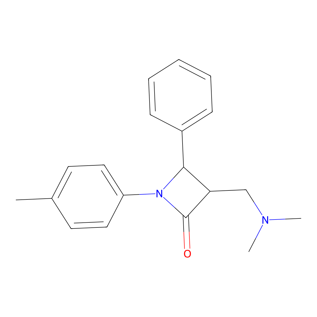 3-[(Dimethylamino)methyl]-1-(4-methylphenyl)-4-phenyl-2-azetanone molecular structure, CAS 551921-48-3