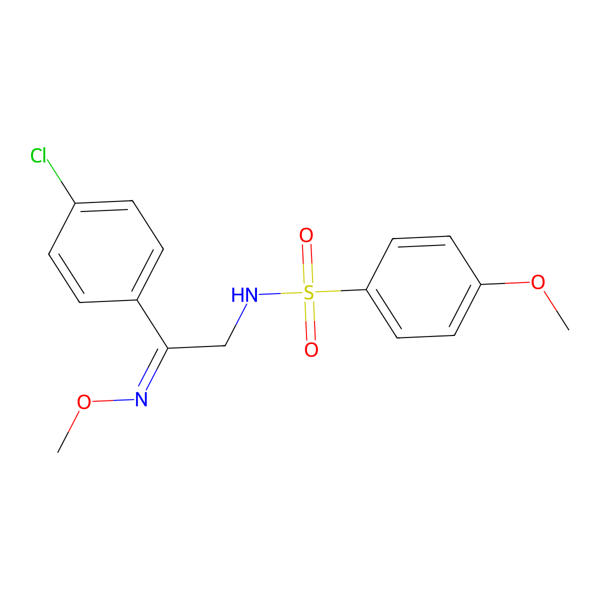 N-[2-(4-chlorophenyl)-2-(methoxyimino)ethyl]-4-methoxybenzenesulfonamide molecular structure, CAS 551921-51-8