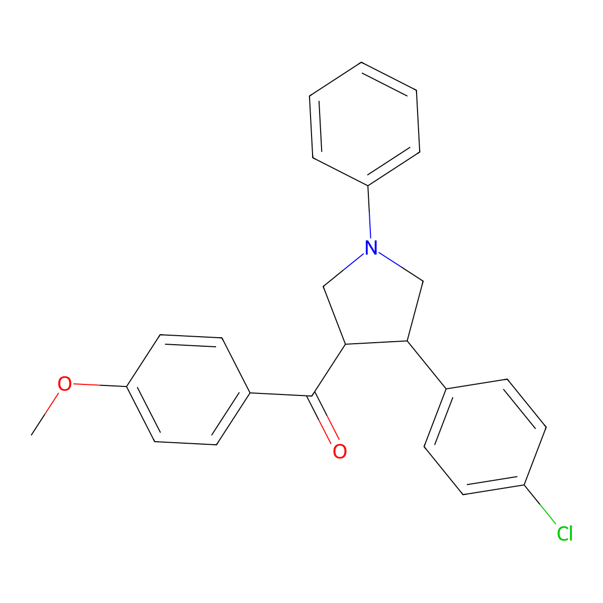 [4-(4-chlorophenyl)-1-phenyltetrahydro-1H-pyrrol-3-yl](4-methoxyphenyl)methanone molecular structure, CAS 551921-54-1
