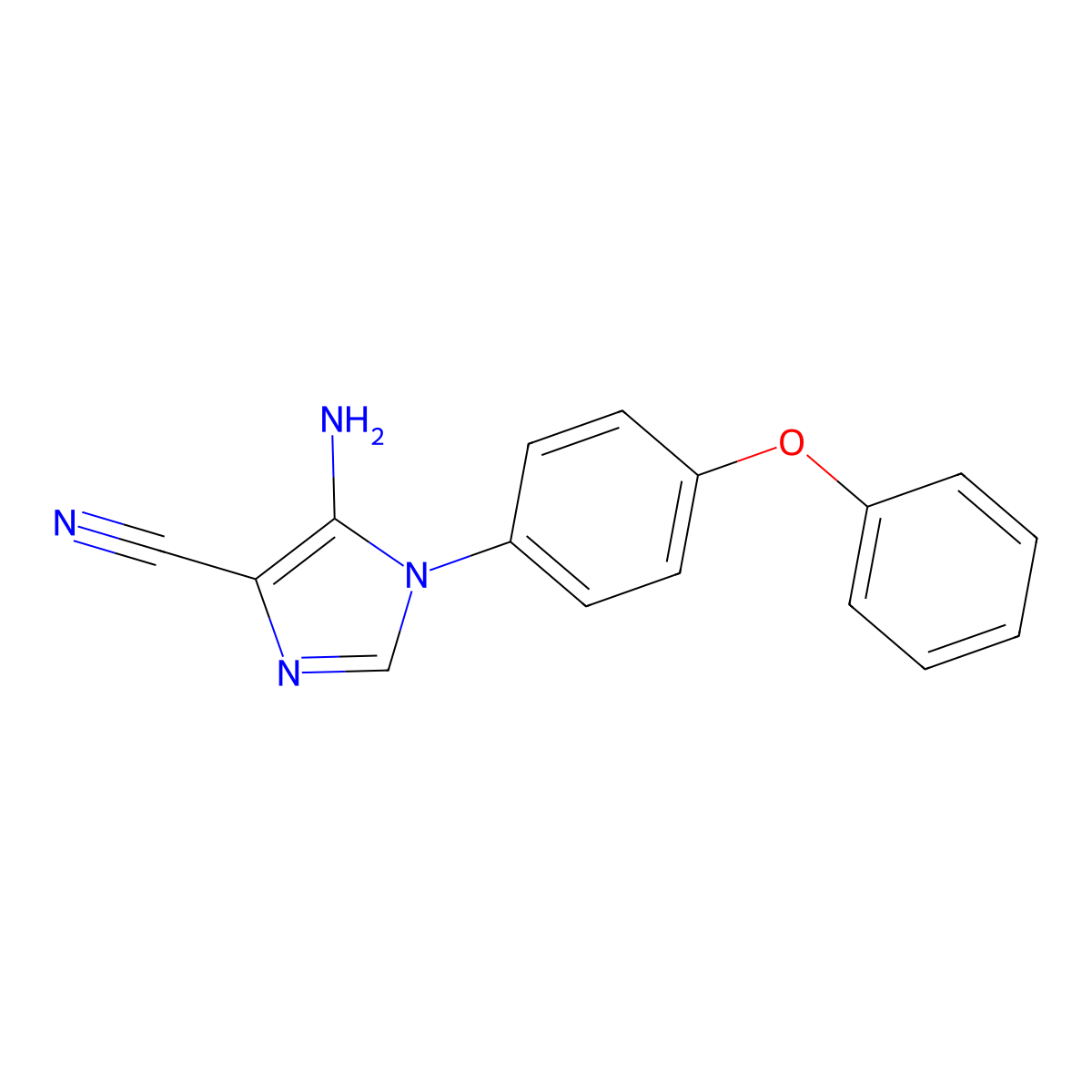 5-amino-1-(4-phenoxyphenyl)-1H-imidazole-4-carbonitrile molecular structure, CAS 551921-57-4
