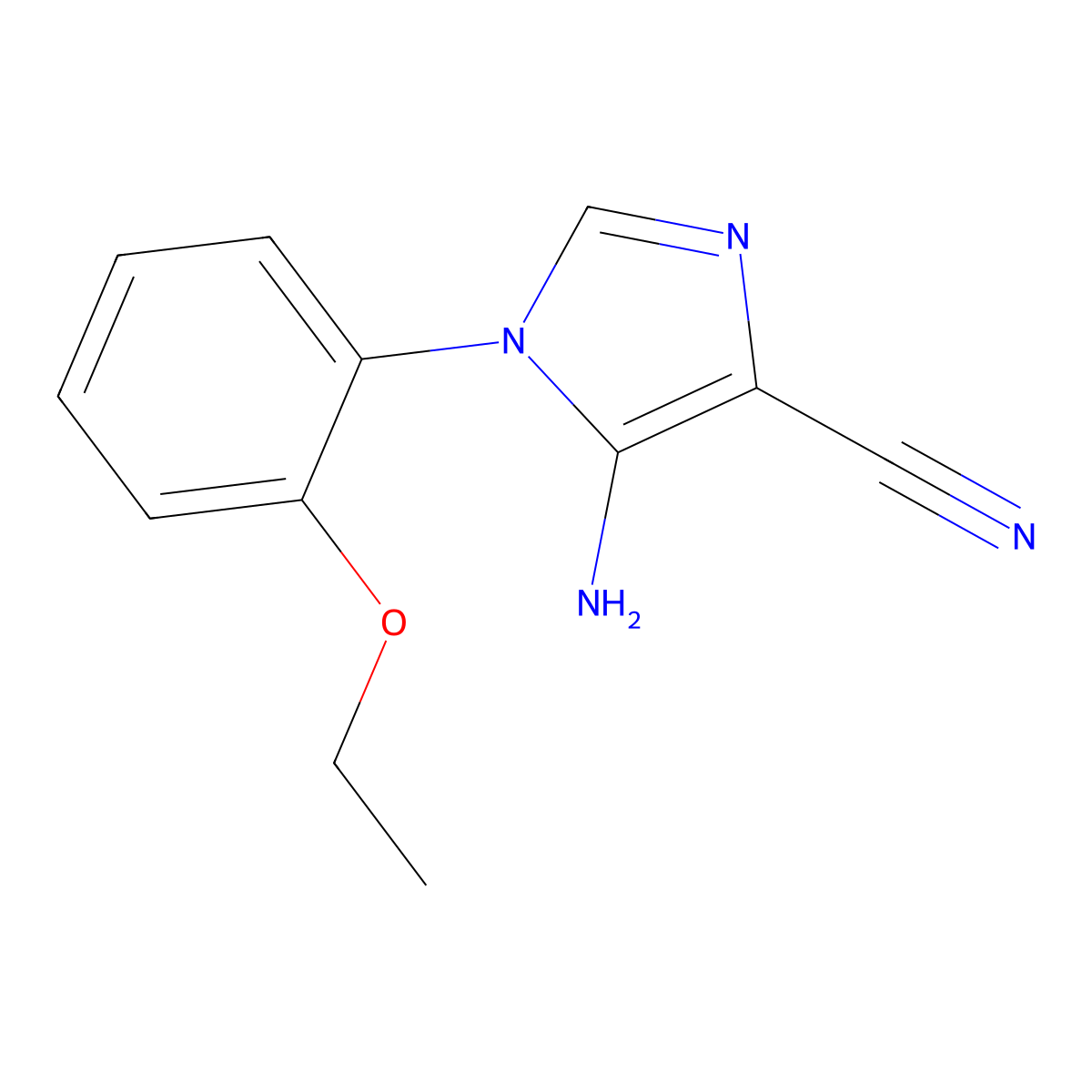 5-amino-1-(2-ethoxyphenyl)-1H-imidazole-4-carbonitrile molecular structure, CAS 551921-59-6