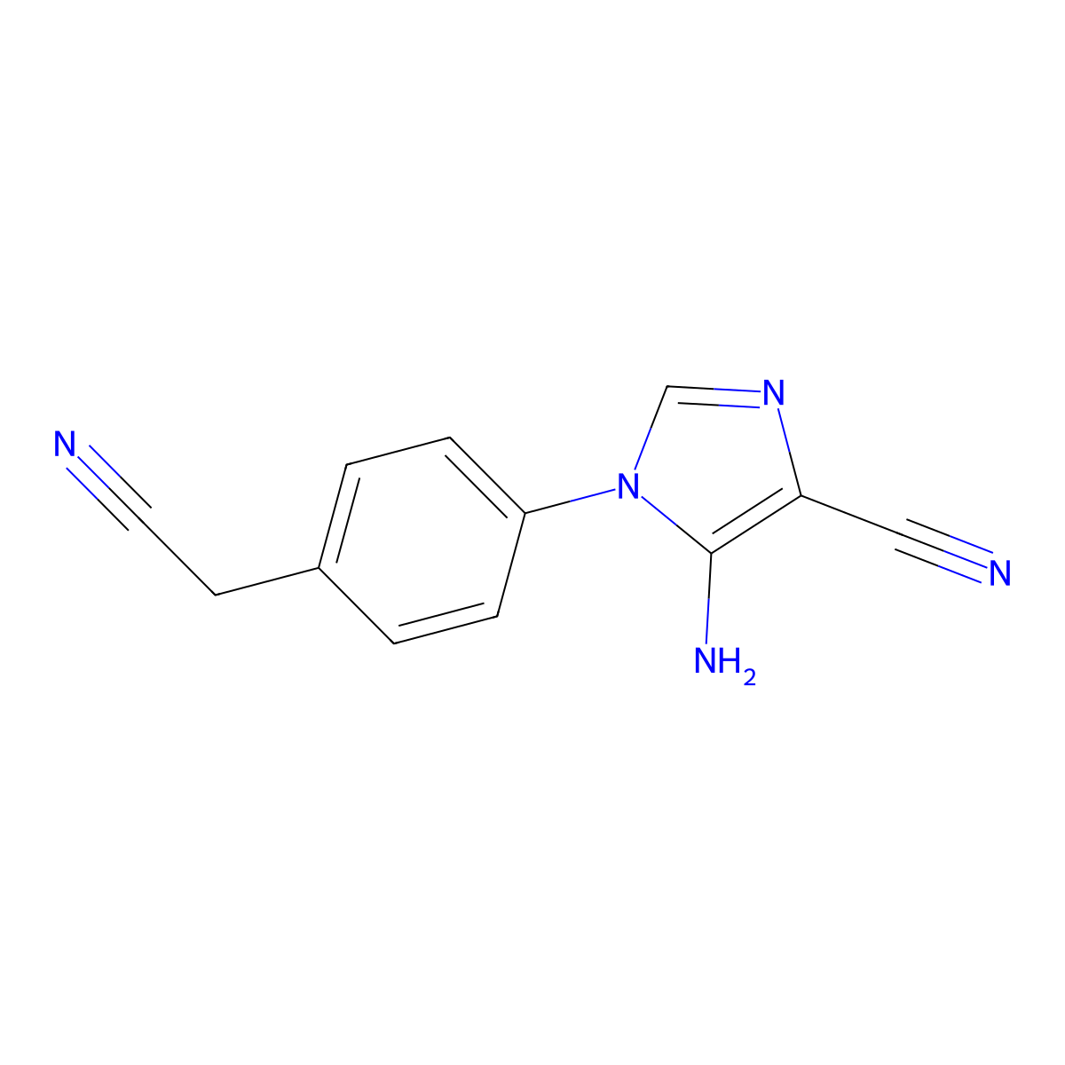 5-amino-1-[4-(cyanomethyl)phenyl]-1H-imidazole-4-carbonitrile molecular structure, CAS 551921-60-9
