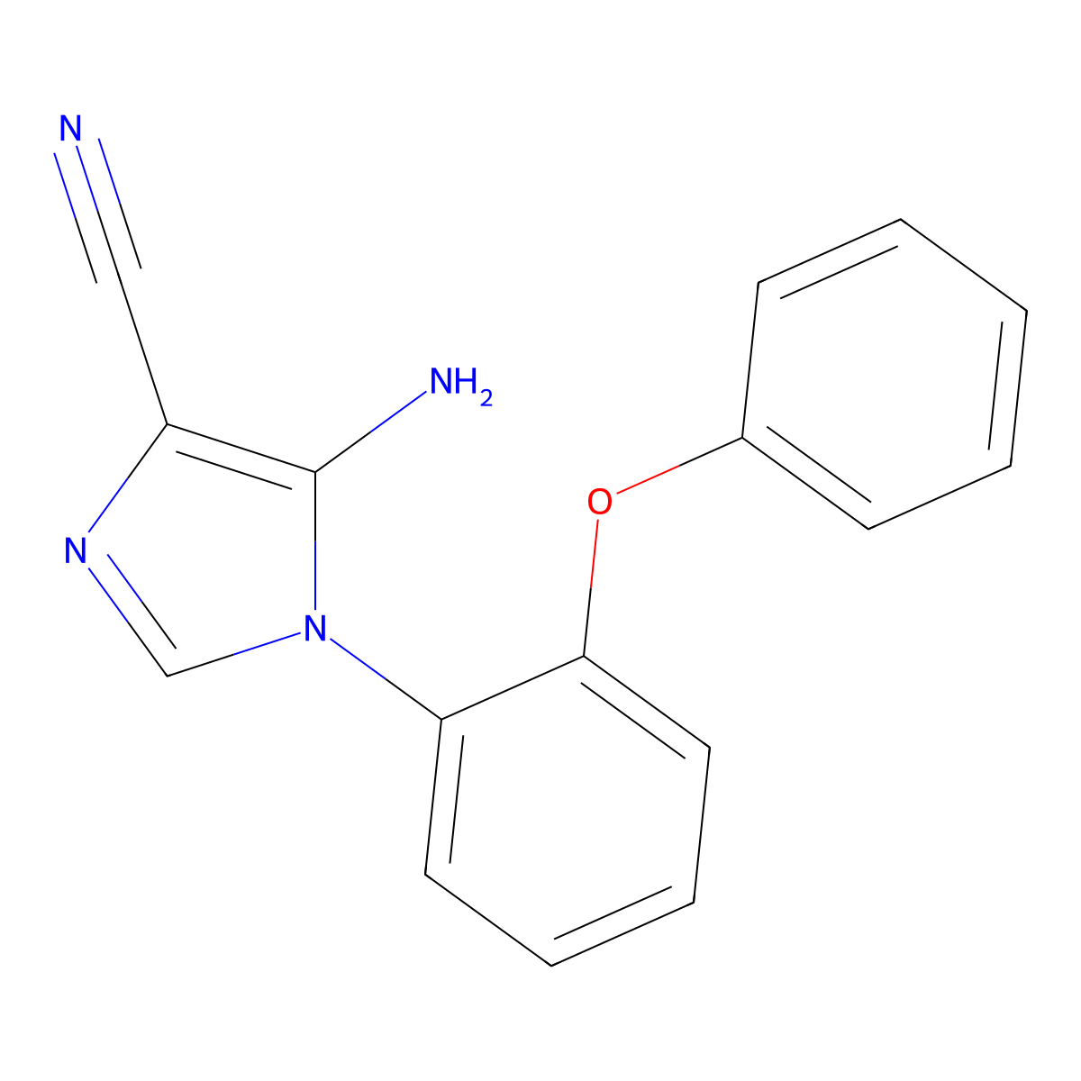 5-amino-1-(2-phenoxyphenyl)-1H-imidazole-4-carbonitrile molecular structure, CAS 551921-64-3
