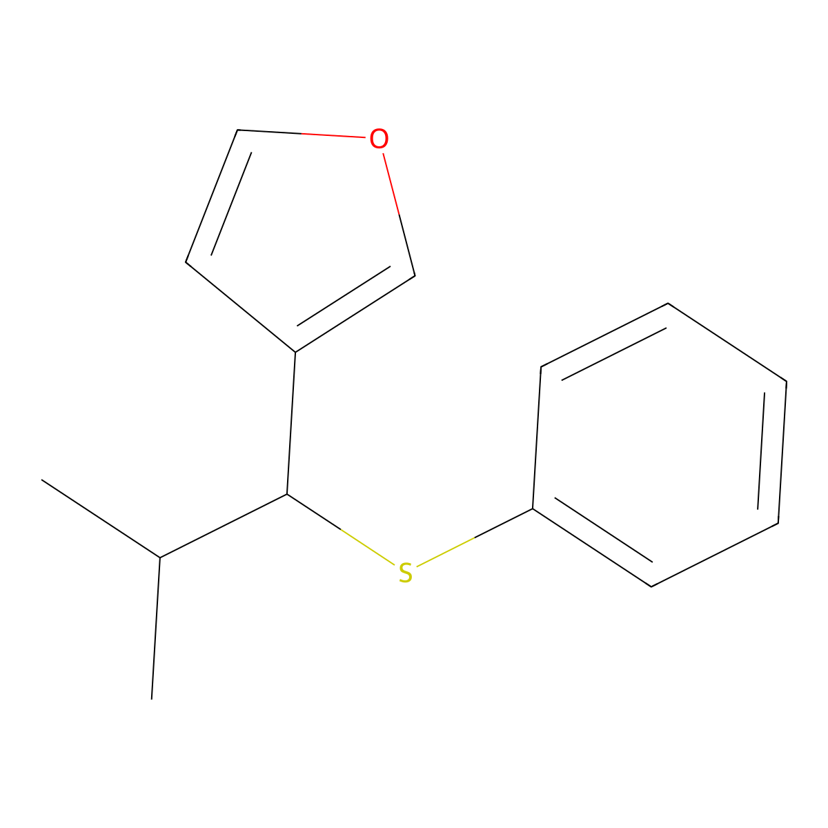 3-[2-Methyl-1-(phenylsulfanyl)propyl]furan molecular structure, CAS 551921-82-5