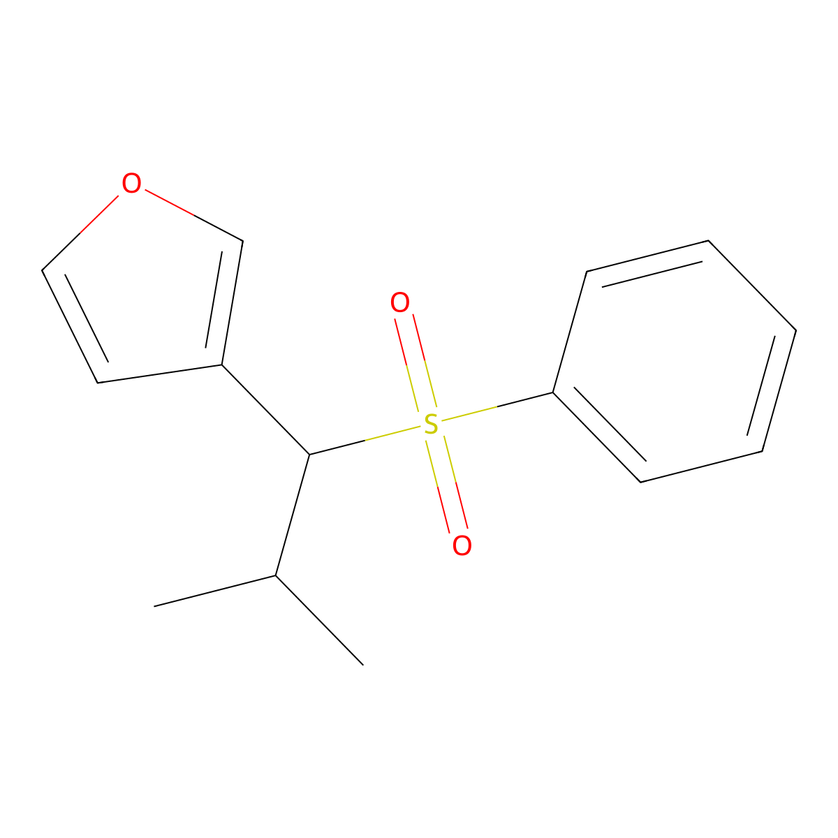 3-[1-(Benzenesulfonyl)-2-methylpropyl]furan molecular structure, CAS 551921-84-7