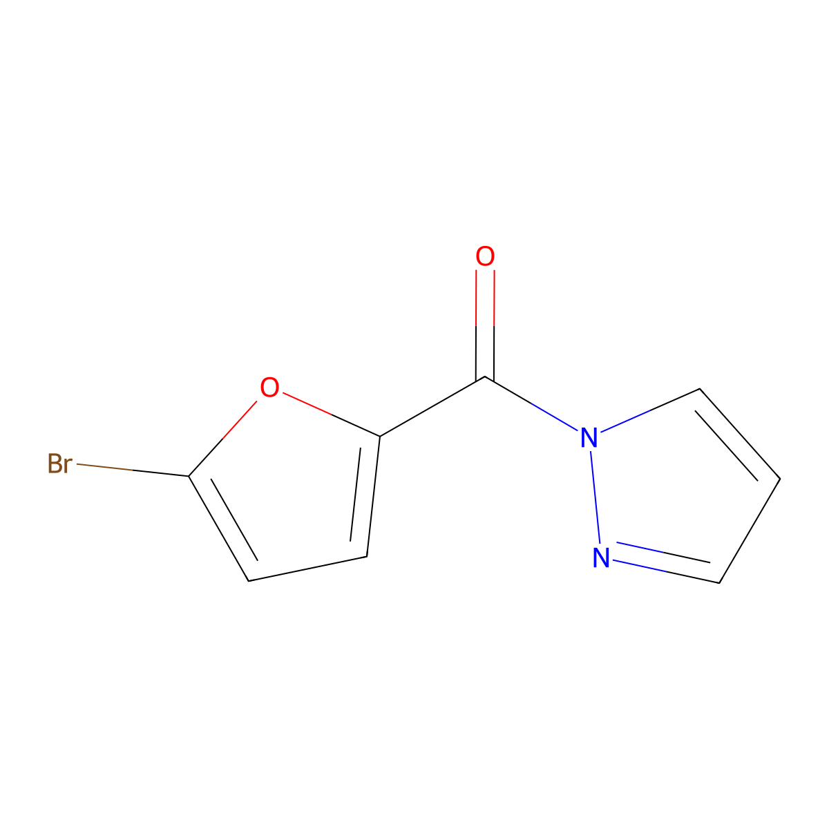 (5-bromofuran-2-yl)(1H-pyrazol-1-yl)methanone molecular structure, CAS 551925-55-4