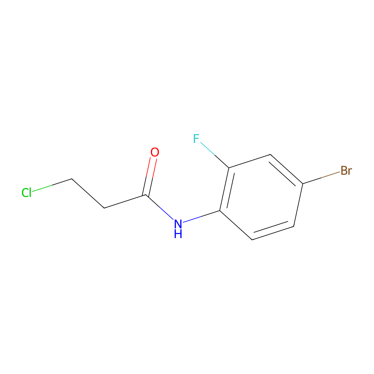 N-(4-bromo-2-fluorophenyl)-3-chloropropanamide molecular structure, CAS 551926-70-6