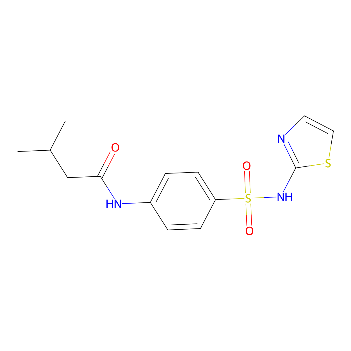 3-methyl-N-[4-(1,3-thiazol-2-ylsulfamoyl)phenyl]butanamide molecular structure, CAS 551927-75-4