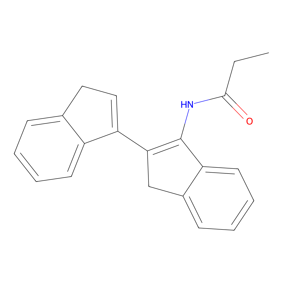 N-(2-(1H-inden-3-yl)-1H-inden-3-yl)propanamide molecular structure, CAS 551930-58-6