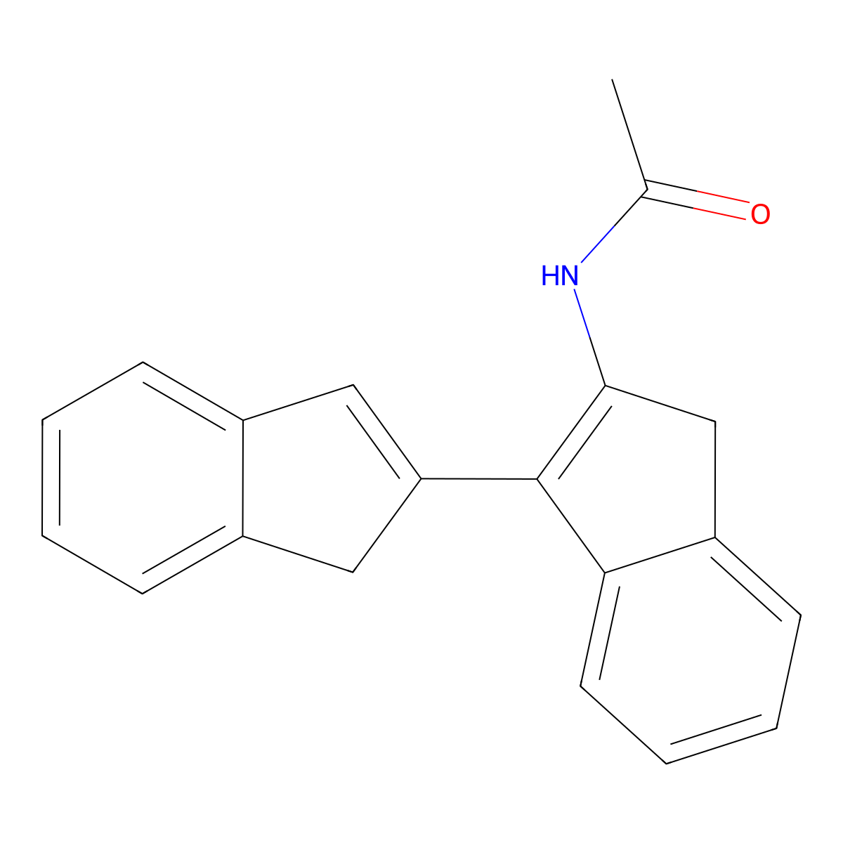 N-(3-(1H-inden-2-yl)-1H-inden-2-yl)acetamide molecular structure, CAS 551930-59-7
