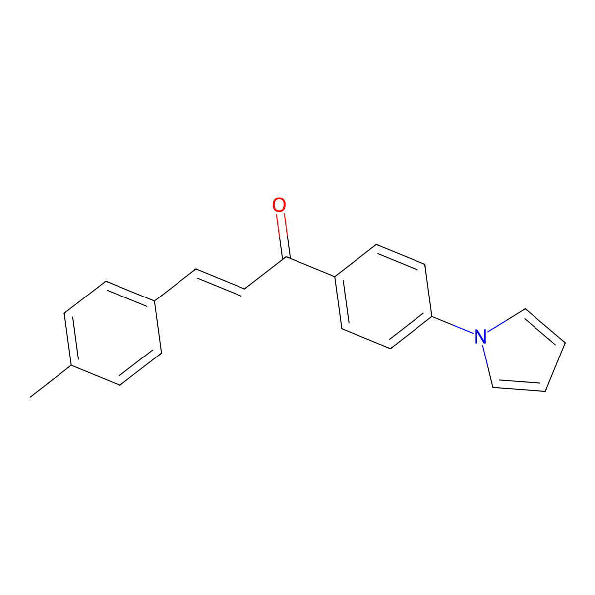 (E)-3-(4-methylphenyl)-1-[4-(1H-pyrrol-1-yl)phenyl]-2-propen-1-one molecular structure, CAS 551930-62-2