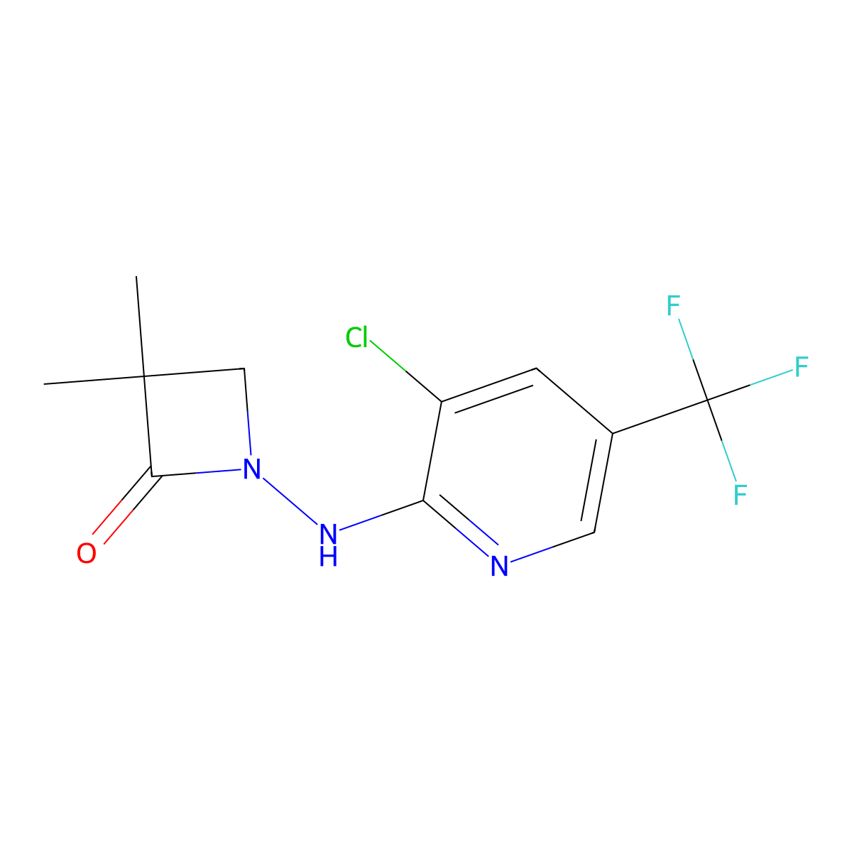 1-{[3-Chloro-5-(trifluoromethyl)pyridin-2-yl]amino}-3,3-dimethylazetidin-2-one molecular structure, CAS 551930-63-3