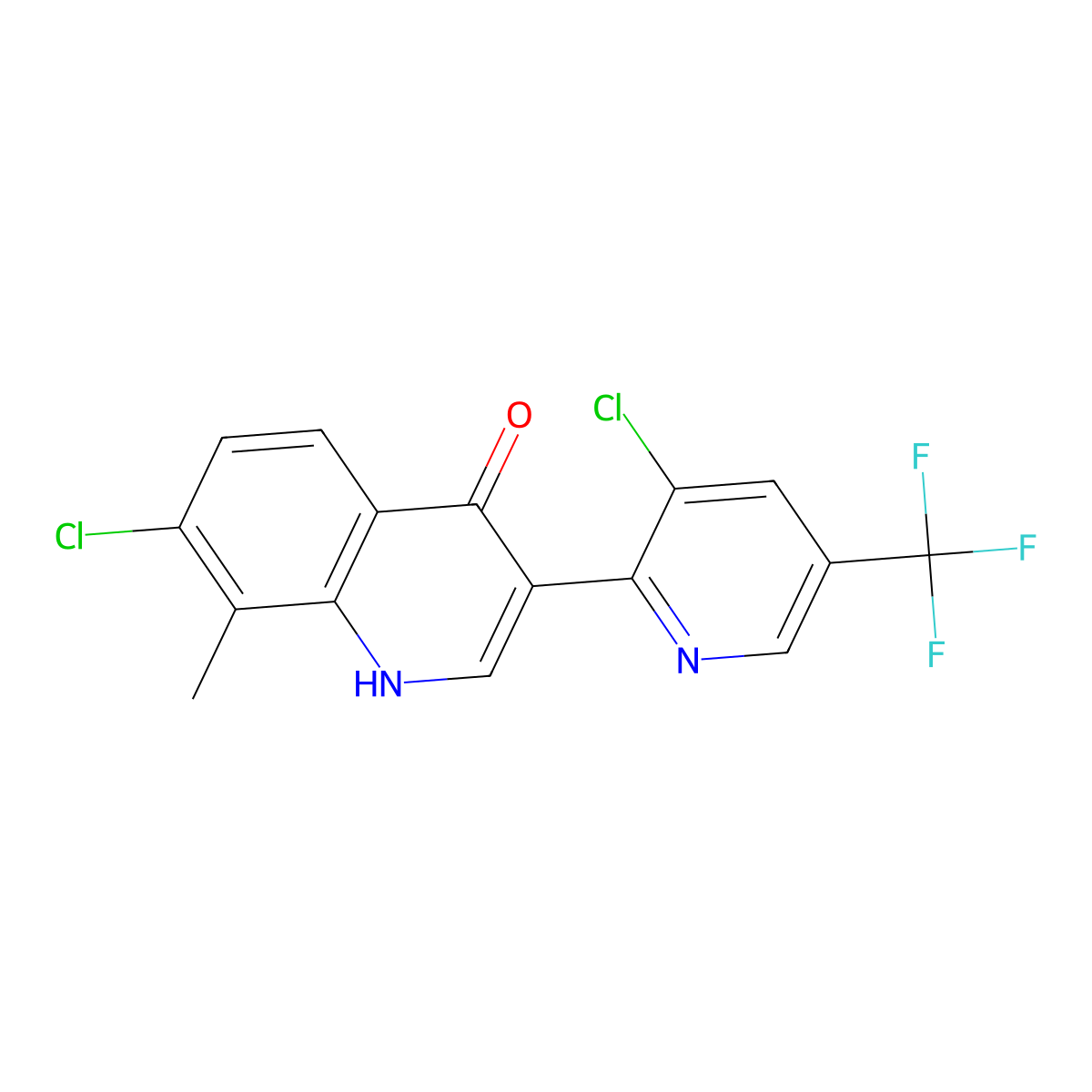 7-chloro-3-[3-chloro-5-(trifluoromethyl)-2-pyridinyl]-8-methyl-4(1H)-quinolinone molecular structure, CAS 551930-76-8