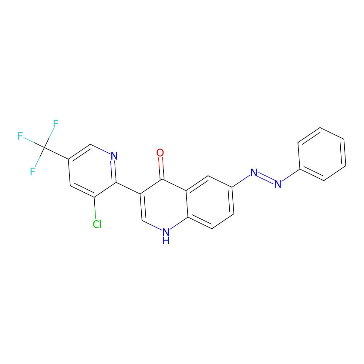 3-[3-chloro-5-(trifluoromethyl)pyridin-2-yl]-6-phenyldiazenyl-1H-quinolin-4-one molecular structure, CAS 551930-81-5