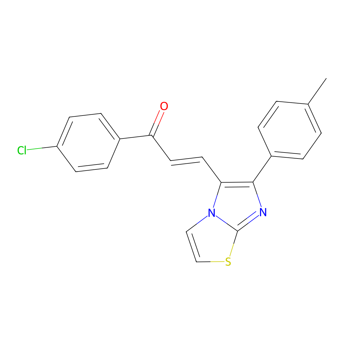 (E)-1-(4-chlorophenyl)-3-[6-(4-methylphenyl)imidazo[2,1-b][1,3]thiazol-5-yl]-2-propen-1-one molecular structure, CAS 551930-84-8