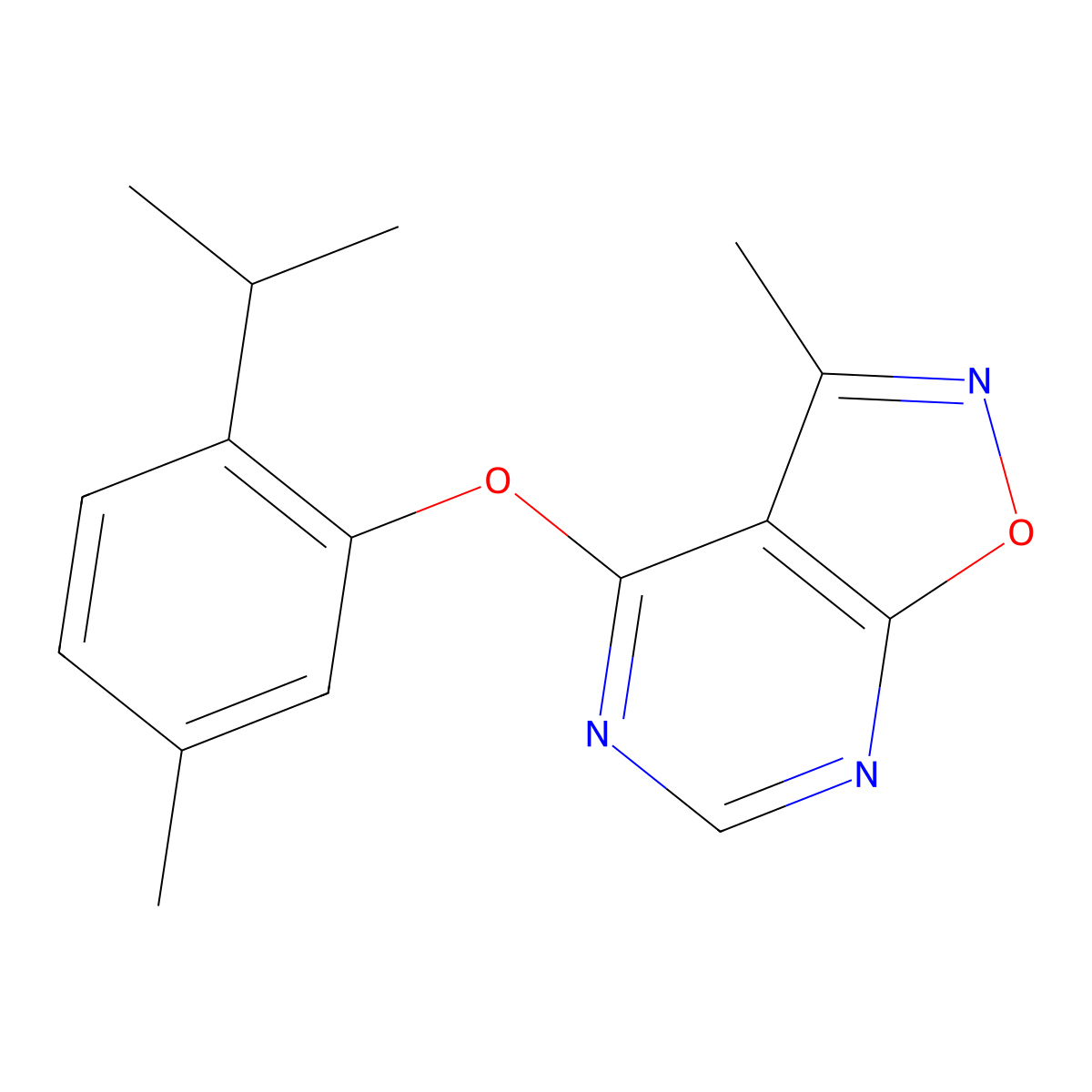 4-(2-Isopropyl-5-methylphenoxy)-3-methylisoxazolo[5,4-d]pyrimidine molecular structure, CAS 551930-93-9