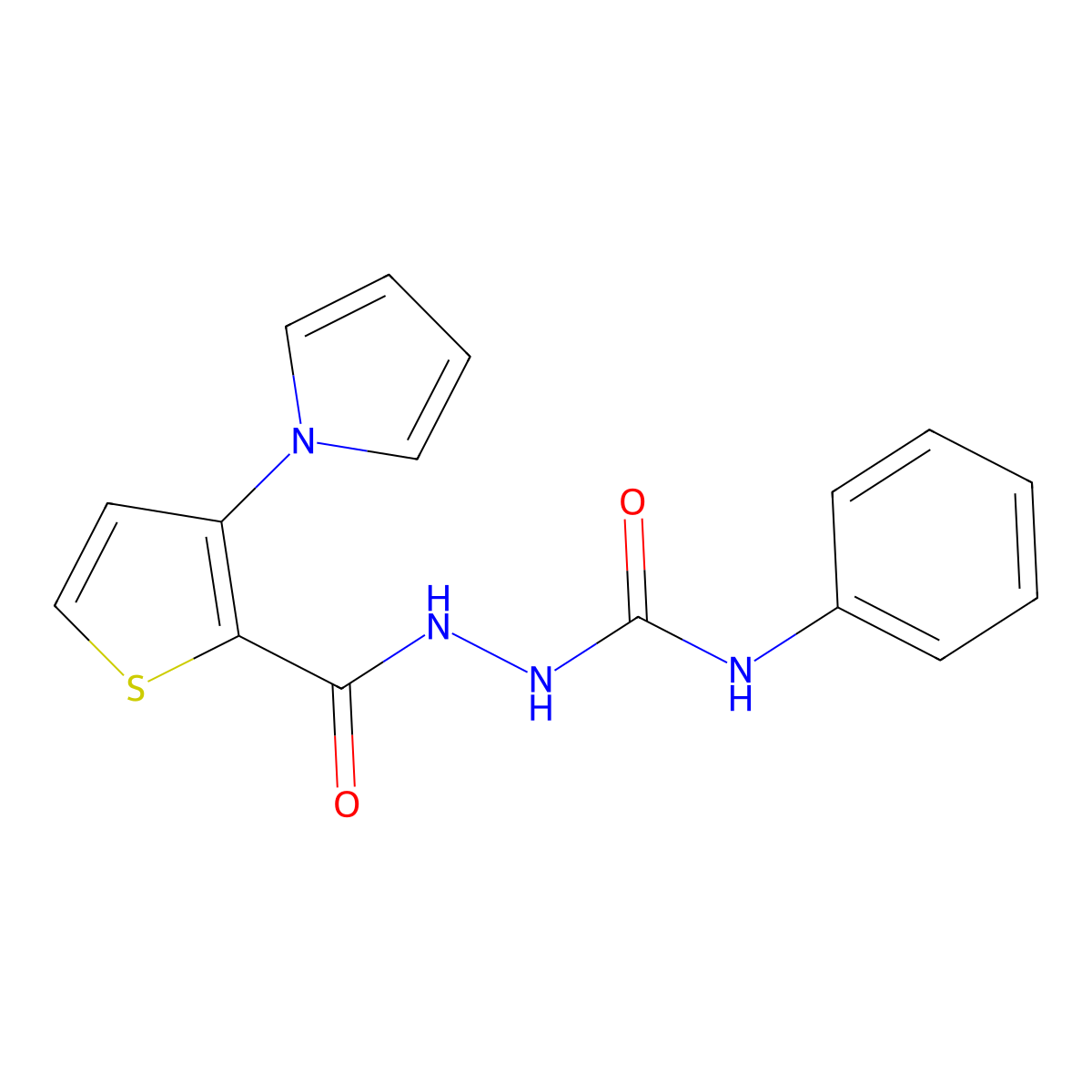 N-phenyl-2-{[3-(1H-pyrrol-1-yl)-2-thienyl]carbonyl}-1-hydrazinecarboxamide molecular structure, CAS 551930-95-1