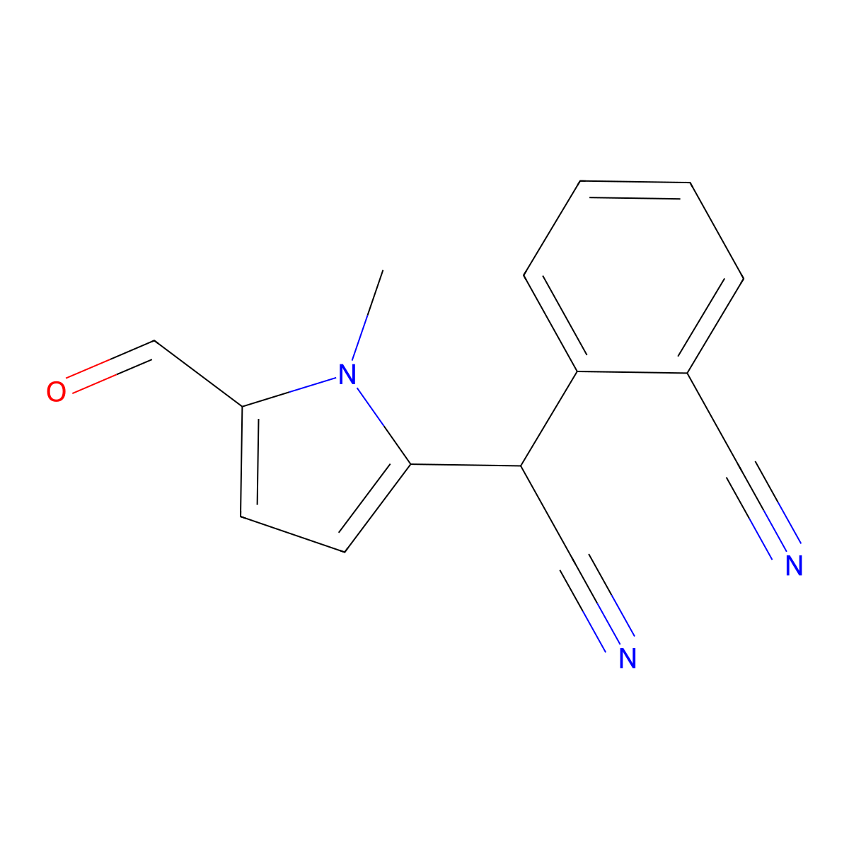 2-[cyano(5-formyl-1-methyl-1H-pyrrol-2-yl)methyl]benzenecarbonitrile molecular structure, CAS 551931-04-5